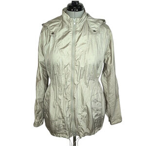 Calvin Klein Jeans gray hooded nylon jacket, women's size medium